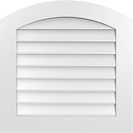 Ekena Millwork Arch Top Surface Mount PVC Gable Vent: Functional, w/ 3-1/2"W x 1"P Standard Frame, 28"W x 28"H GVPAR28X2801SF